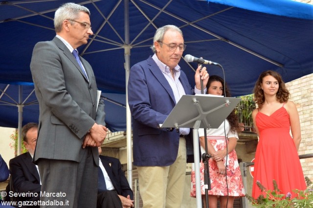 Pinuccio Bracco, presidente dell'Ente Fiera del pesco durante l'inaugurazione della manifestazione il 26 luglio 2015