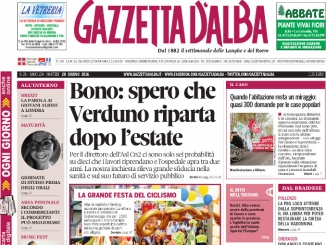 La copertina di Gazzetta d’Alba del 28 giugno 2016