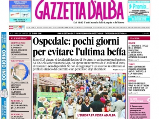 La copertina di Gazzetta d’Alba del 14 giugno 2016 2