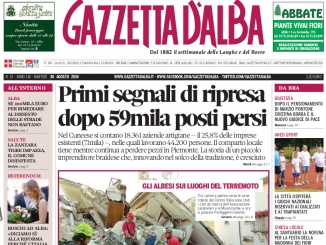 La copertina di Gazzetta d’Alba in edicola martedì 30 agosto