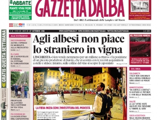 La copertina di Gazzetta d’Alba in edicola martedì 27 settembre