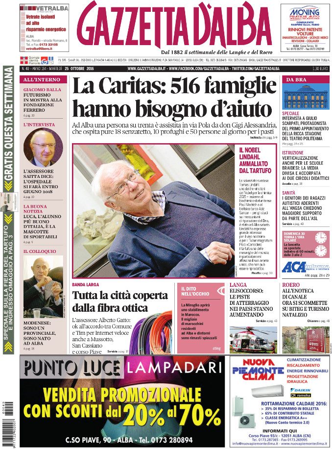 La copertina di Gazzetta d’Alba in edicola martedì 25 ottobre