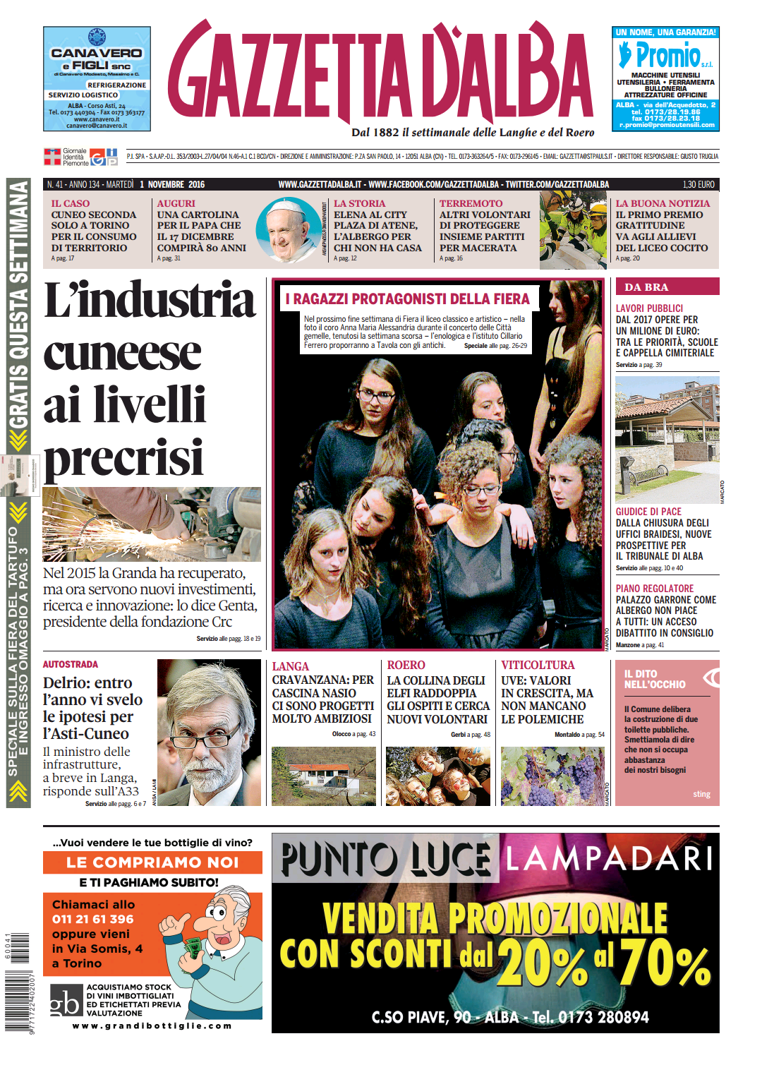 La copertina di Gazzetta in edicola martedì 1 novembre