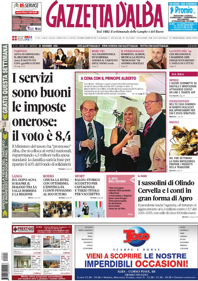 La copertina di Gazzetta in edicola martedì 15 novembre