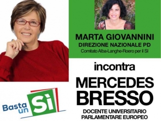 Sì al referendum, incontro ad Alba con Mercedes Bresso e Marta Giovannini