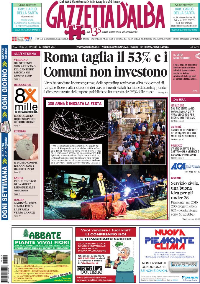 La copertina di Gazzetta di martedì 30 maggio