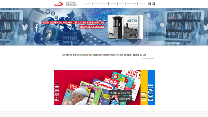 Online il sito del gruppo editoriale San Paolo
