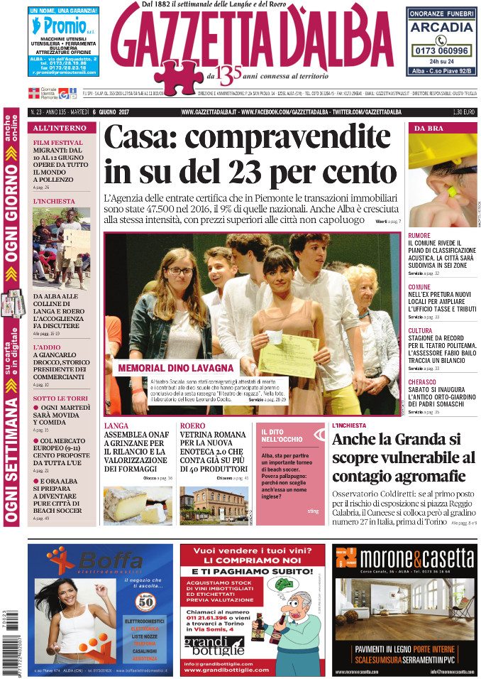 La copertina di Gazzetta di martedì 6 giugno