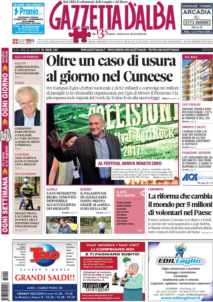 La copertina di Gazzetta di martedì 18 luglio