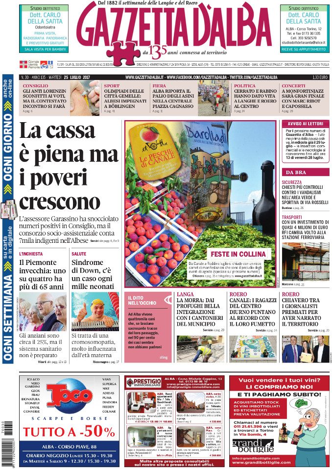 La copertina di Gazzetta di martedì 25 luglio