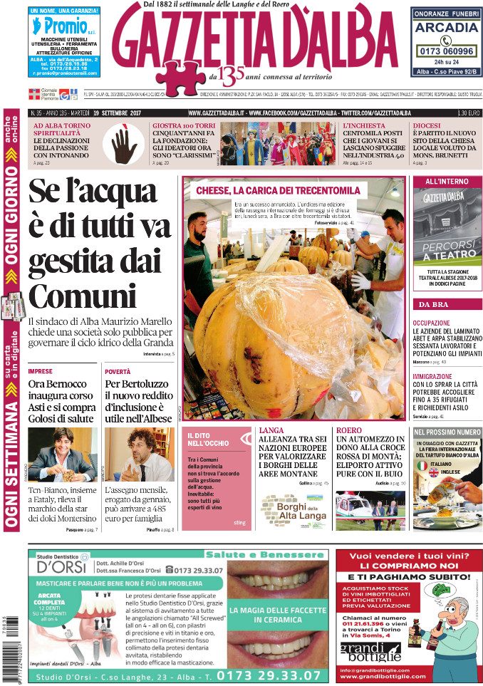 La copertina di Gazzetta di martedì 19 settembre