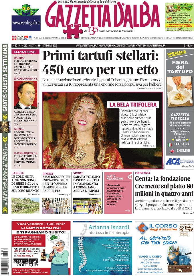 La copertina di Gazzetta di martedì 26 settembre