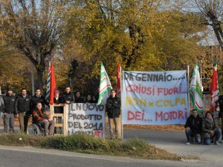 Presidio dei lavoratori della Came di Roddi contro i licenziamenti