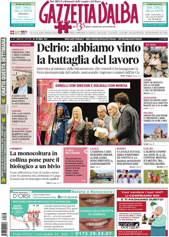 La copertina di Gazzetta di martedì 10 ottobre