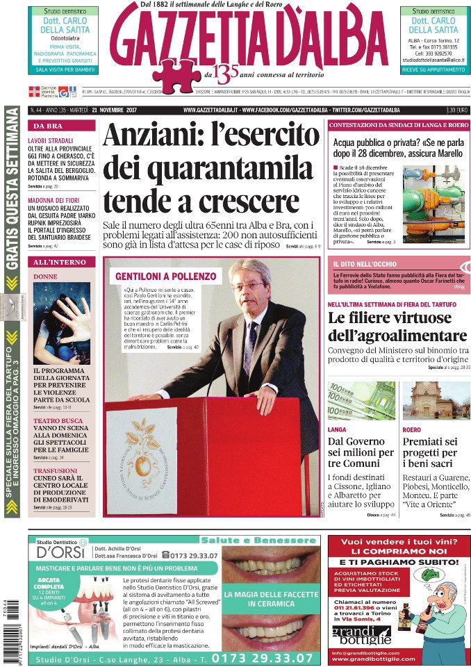 La copertina di Gazzetta in edicola martedì 21 novembre