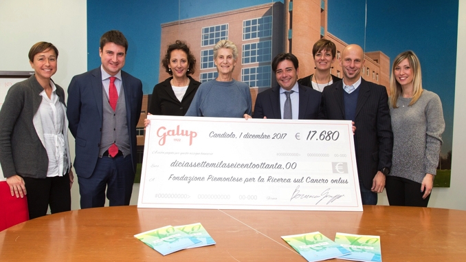 Galup: donati oltre 17 mila euro alla Fondazione piemontese per la ricerca sul cancro