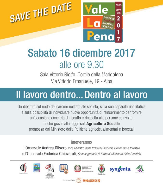 Sabato 16 Alba il convegno sul lavoro in carcere