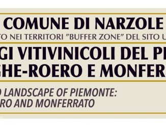 Cartelli per indicare che Narzole fa parte del contesto Unesco