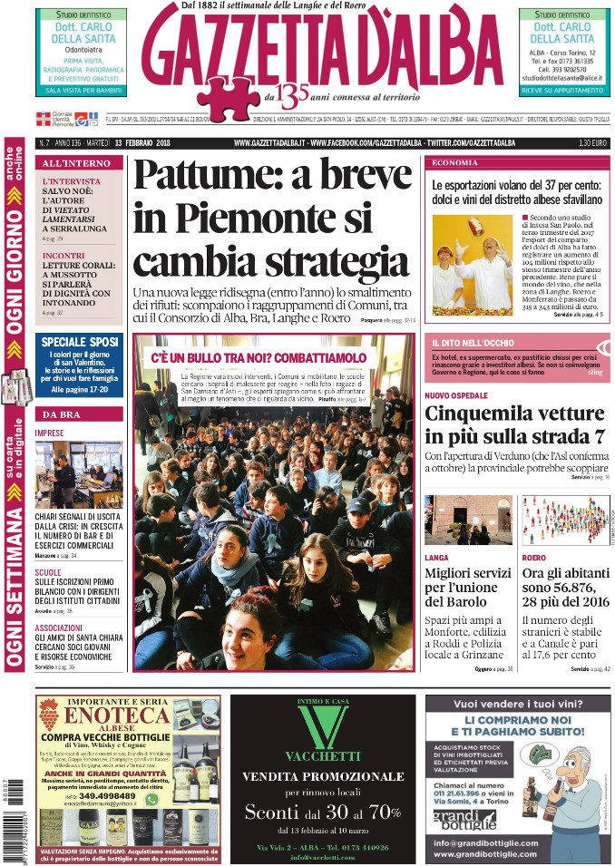 La copertina di Gazzetta in edicola martedì 13 febbraio