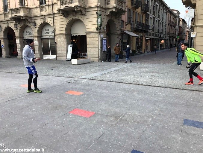 Allenamento in piazza Ferrero ad Alba per Max Vacchetto e Roberto Corino 2