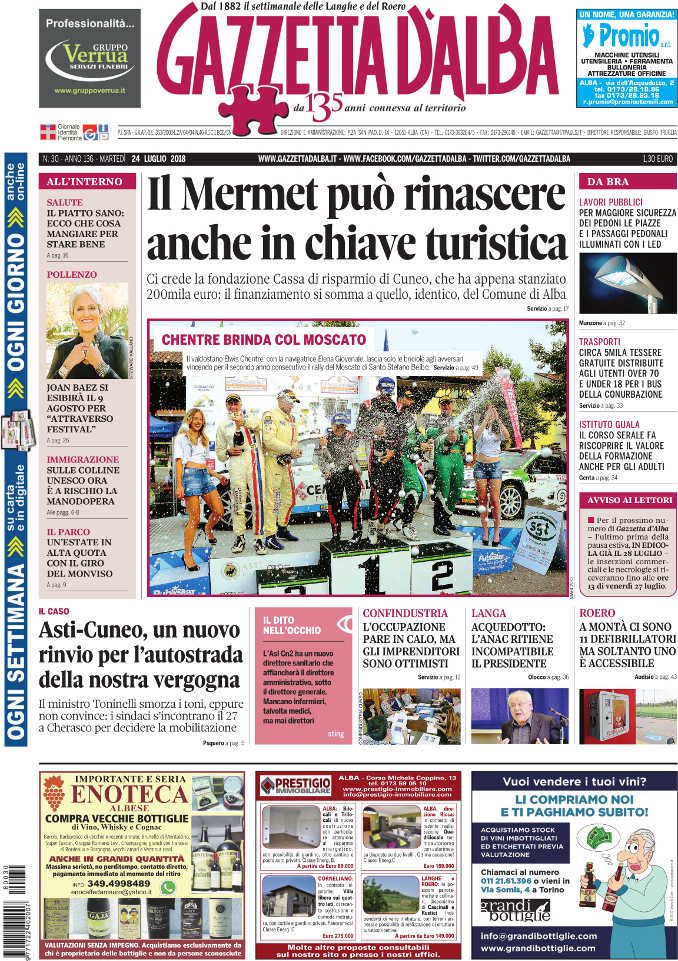 La copertina di Gazzetta in edicola martedì 24 luglio