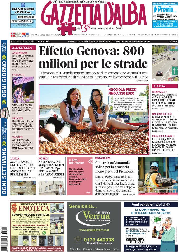 La copertina di Gazzetta in edicola martedì 28 agosto