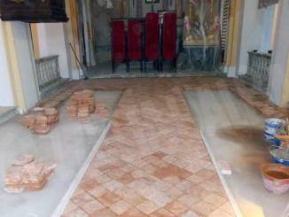 Recuperato l&rsquo;antico pavimento in cotto del santuario