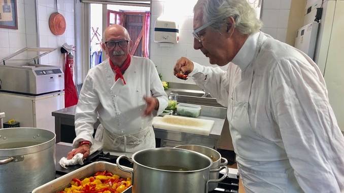 Striscia la Notizia ad Albaretto per un servizio sul cuoco Cesare Giaccone