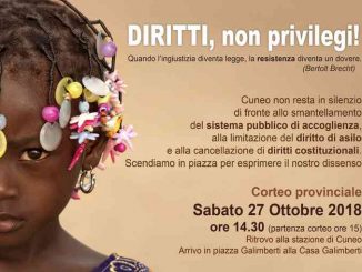 Anche a Cuneo, sabato, la manifestazione Diritti, non privilegi