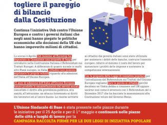 L'Unione sindacale di base raccoglie firme per due leggi di iniziativa popolare