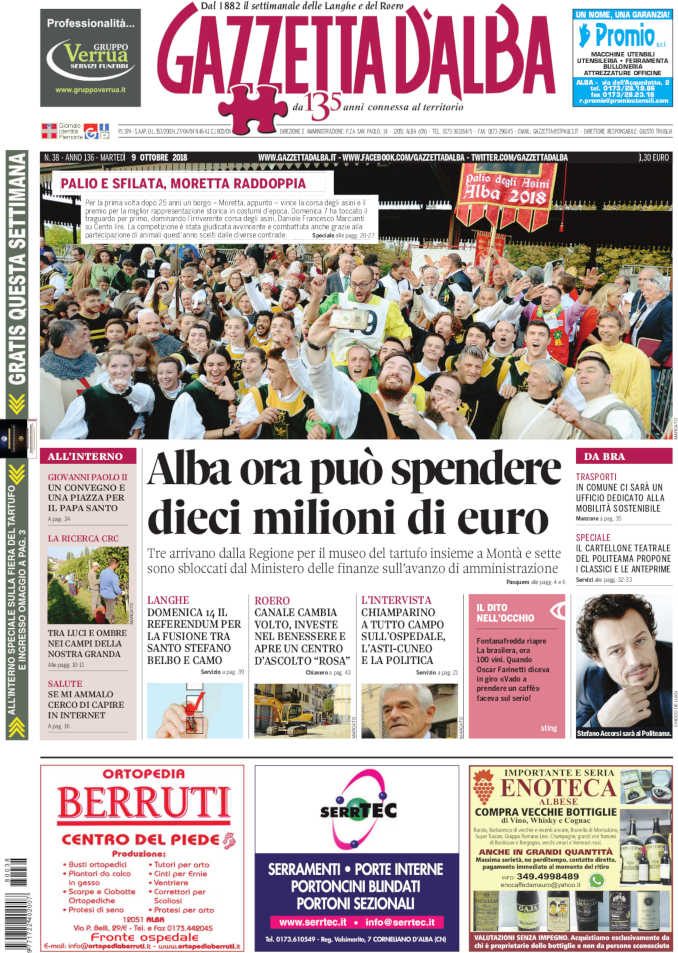 La copertina di Gazzetta in edicola martedì 9 ottobre