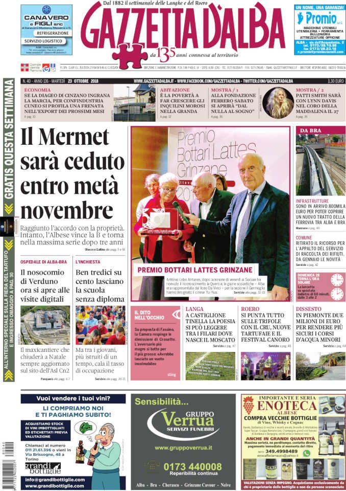 La copertina di Gazzetta in edicola martedì 23 ottobre