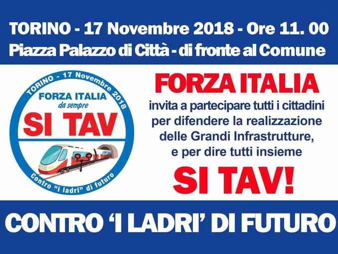 Domani a Torino Forza Italia scende in piazza per la Tav