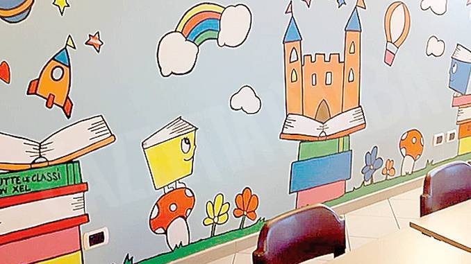Gli alunni hanno colorato i due murales realizzati a scuola dall’artista torinese Xel