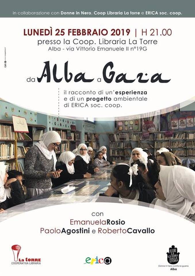 Il progetto ambientale della cooperativa Erica a Gaza raccontato alla libreria La torre di Alba