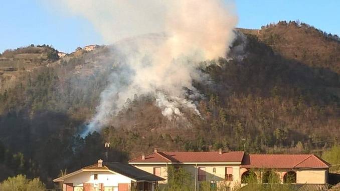 In fiamme 13 ettari di boschi tra Castino e Rocchetta Belbo