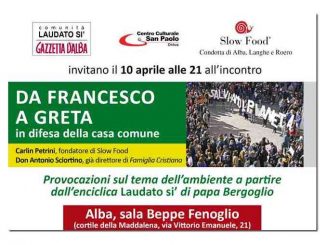 Laudato si’: un incontro con Petrini e don Sciortino nella sala Fenoglio