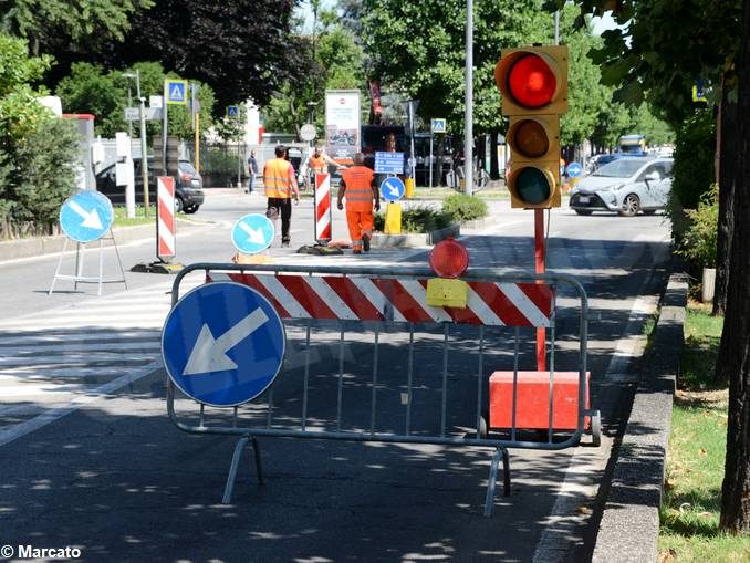 Da lunedì un ampio cantiere interesserà l’intersezione tra corso Enotria e corso Langhe ad Alba 1