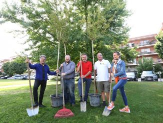 Piantati tre alberi nel parco antistante Radio Alba dai promotori del progetto "Dalla Malora all'Unesco"