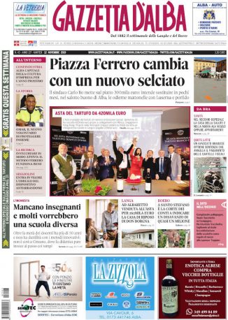 La copertina di Gazzetta d’Alba in edicola martedì 12 novembre