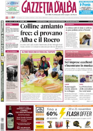 La copertina di Gazzetta d’Alba in edicola martedì 19 novembre