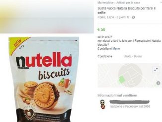 Nutella Biscuits, sacchetto vuoto in vendita a 56 euro 1