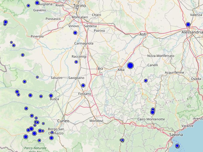 Terremoto in Piemonte, nelle ultime 24 ore due lievi scosse nel Cuneese e due nel Torinese