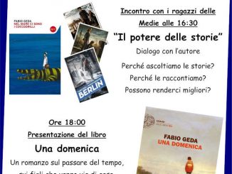 Domani Fabio Geda presenta il suo nuovo libro a Guarene