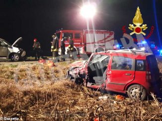 Incidente frontale fra due auto, ieri sera, a Cavallermaggiore