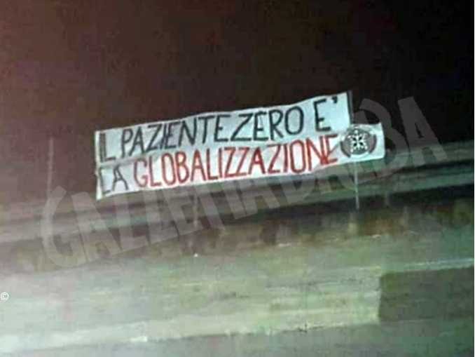 Striscioni di CasaPound in tutta Italia su Coronavirus