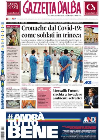 La copertina di Gazzetta d’Alba in edicola martedì 31 marzo