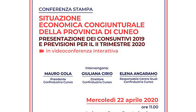 Confindustria Cuneo presenta la situazione economica congiunturale cuneese: appuntamento il 22 aprile in videoconferenza