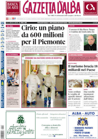 La copertina di Gazzetta d’Alba in edicola sabato 11 aprile