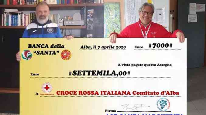 L'Asd Santa Margherita dona 7.000 euro al comitato albese della Croce Rossa